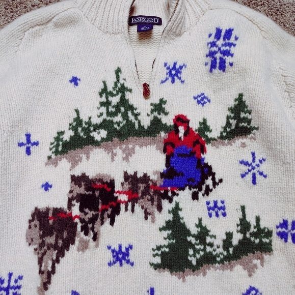 Lands' End Other - Vintage 90s Lands End Hand Knit Sweater Sz XL 100%